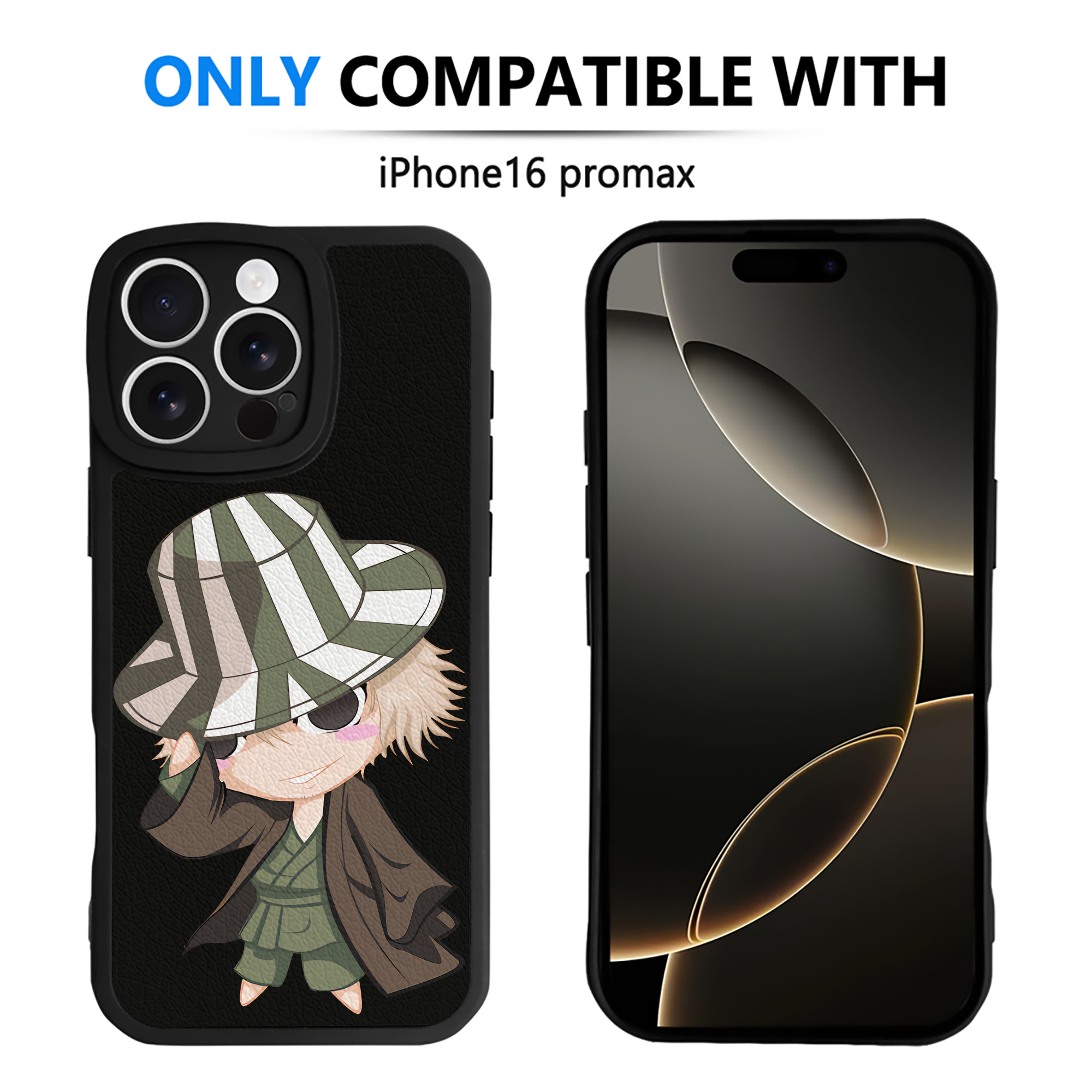 （画像用） "ブリーチ 浦原 喜助（うらはら きすけ） BLEACH Urahara Kisuke " 【iPhone 16シリーズ対応】シリコンスマホケース（レザー調） 材質：シリコン